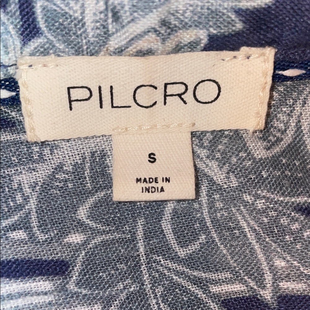 Pilcro Navy and White Floral Button-Down Shirt - Picture 2 of 5